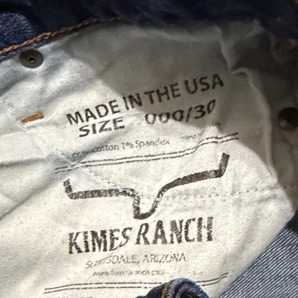 Kimes Ranch Dark Blue Flare Jeans with Gold Stitching